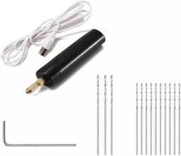Mini Furadeira USB Portátil para Artesanato, Kit com Brocas, Ideal para Resina, Madeira e Jóias