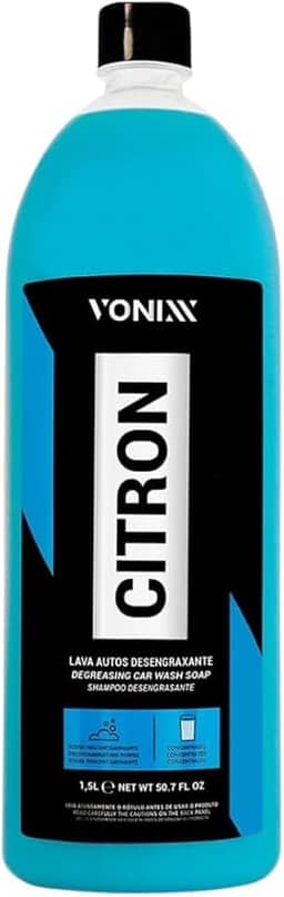 Citron Shampoo Desengraxante 1,5L – Limpeza Pesada, Remove Sujeiras e Gorduras, Alto Rendimento, Ideal para Pré-Lavagem, Chassis, Rodas, Motores, Plásticos e Pintura Automotiva, pH Alcalino