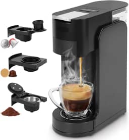 Cafeteira de Capsula, Cafeteira Capsula 3 em 1, Cafeteira Multicapsula, 110V, Tanque de Água para 800ml, Equipado com Três Suportes oara Cápsulas e Bandeja Coletora Ajustável