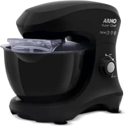 Batedeira Planetária Arno Superchef 750W 5 litros 15 velocidades Preta 127V KM01