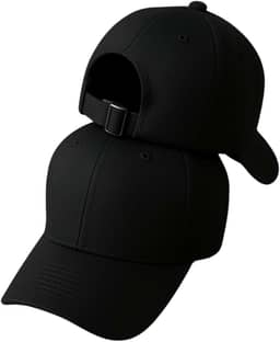 Boné Liso Preto Basico Ajustavel de Fitão Masculino Feminino Aba Curva Strapback