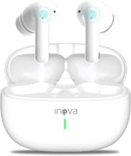 Fone Ouvido Bluetooth, INAVA, IPX5 à Prova D'água e Poeira,com Microfone, Operação por Toque, Bateria Ultralonga de 50 Horas,Fone de Ouvido Esportivo para iOS/Android. (Branco)