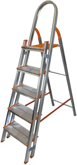Escada Aluminio, Altura Aberta159cm, Escada de Alumínio com 5 Degrau Duplos Residencial