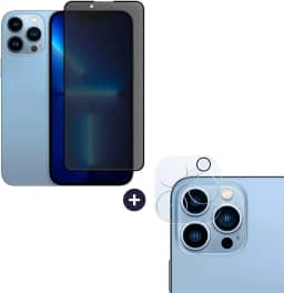 Película De Vidro Privacidade 3D Anti Spy Tela Toda Para iPhone + Película Lente de Câmera (iPhone 13 Pro Max)