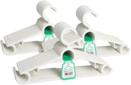 Kit 20 Unidades Cabide Branco Resistente Kits Cabides Reforçados Para Roupas Pesadas Resistentes Calças Shorts Camisetas Camisas Multiuso CSCABIDES