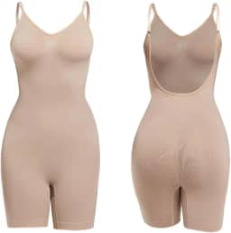 Modelador Macaquinho Cinta Costa Aberta Modela Bumbum Short Usado como Segunda pele