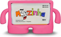 Capa Mãozinha Compatível Com Tablet Galaxy Tab A9 8.7'' X110 X115 - Capinha Infantil Borracha, Anti Impacto (Rosa Pink)