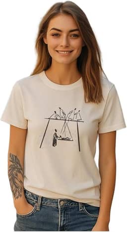 Camiseta Feminina Casual Fé Cristã Com Estampa Dtf Algodão