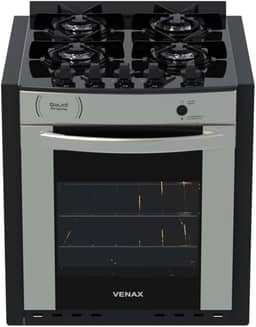 Fogao A Gas De Embutir Gaudi Prisma Vitreo Bl 4q Inox Gas Glp