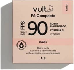 PO COMPACTO FPS90 EFEITO MATTE COR01 CLARO COM ACIDO HIALURONICO VITAMINA C VULT