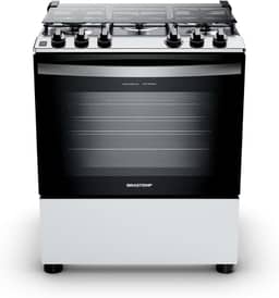 Fogão Brastemp 5 Bocas Cor Branca Com Botões Removíveis e Exclusivo Aro Protetor - BFS5NDB BIVOLT