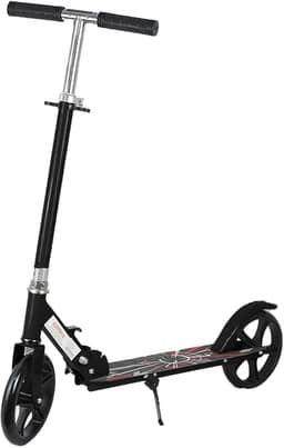 Patinete Juvenil/adulto Até 100kg Regulável Roda Grande 20cm - Preto