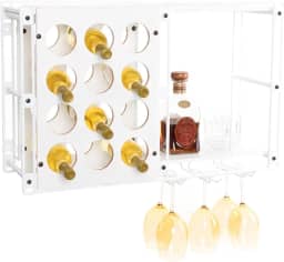 Adega de Parede para 12 Garrafas, Metaltru, Branco com Branco