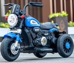 Mini Moto Elétrica Infantil 6V – Som, Luz e Movimento Seguro para Crianças (até 30 kg) - Azul