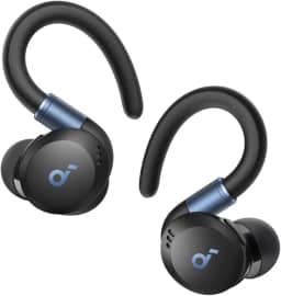 soundcore Sport X20 da Anker, Fone de Ouvido Bluetooth 5.3 Sem Fio, Fone esportivo, ANC Adaptativo, Ganchos Ajustáveis, Graves Intensos, À Prova de Suor e Poeira, IP68, 48H de Reprodução, TWS, Preto