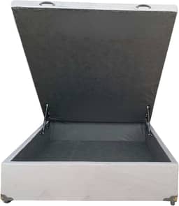 Cama Box Baú Casal Suede Cinza Com Pistão A Gás - Estrutura Reforçada - Imperium do Sono