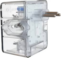 Protetor Contra Surtos Elétricos (DPS) CLAMPER 127/220V, 10 Amperes, 3 Pinos, para PC, PS5, Xbox, Smartphone, Monitor, Impressora, etc - iCLAMPER Energia 3 Transparente LCF, 3 tomadas