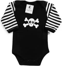 Body para Bebê Estampa Caveirinha Manga Listrada