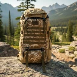 Mochila Impermeável para Moto 70 Litros (Camuflada Bege)