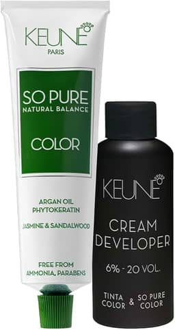 Kit Keune Tinta So Pure Louro Escuro 6 e Oxidante Cremoso Tinta & So Pure Color 6% 20 vol (2 produtos)