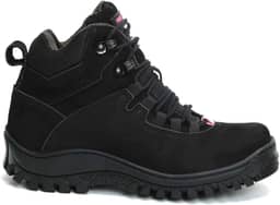Bota Coturno Feminino Adventure Militar com CA Trilha Nobuck Preto e Rosa 1903 com CA