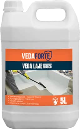 Veda Laje Branco Impermeabilizante Para Lages Paredes e Pisos Isolante Termico 5 Litros