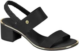 Sandália Salto Bloco Feminino Salto Baixo 8379.221 Preto Tamanho Único