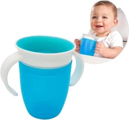 Copo de Treinamento Mágico 360 Antivazamento para Crianças Beber de Qualquer Lado Sem Derramar Liquidos (AZUL)