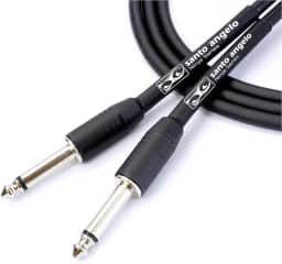 CABO DE GUITARRA NINJA CABLE 0,20 MM CONECTOR P10/P10 03FT 0,91 CENTIMETROS PRETO - SANTO ANGELO