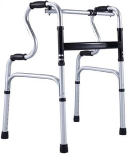 Zimedical Andador Idoso 2 Níveis Fixo/Articulado Resistente 130 Kg Cinza/Preto Alumínio 73-90.5cm 3kg