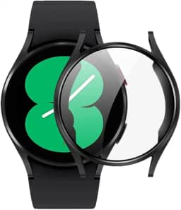 Kit Capa Case Bumper Preto Com Película 9D Para Galaxy Watch 4 40mm - Jodda