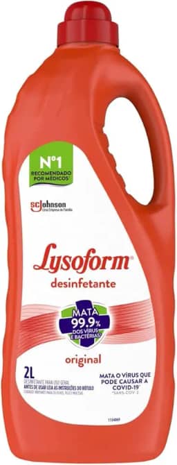 Lysoform Original, Desinfetante Líquido, Limpeza Pesada e Eficiente, 2L