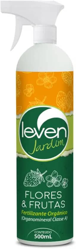 Fertilizante Orgânico Pronto Uso para Flores & Frutas Leven Jardim - 500 mL