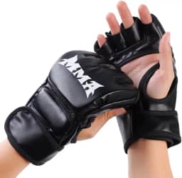 1 par de luvas de boxe de meio dedo para MMA, kickboxing, karatê, treinamento de Muay Thai - luvas de fitness, equipamento de treinamento