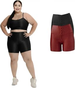 Kit 2 Short Legging 3D Academia Fitness Feminino Plus Size