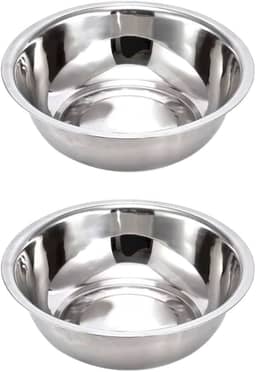 Vasilha Comedouro pote tigela inox para cães e gatos pet cachorro (2un de 17cm)