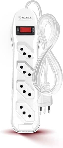 FILTRO DE LINHA 4 TOMADAS PP 3X0,75 1M 249 BRANCO – MEGATRON