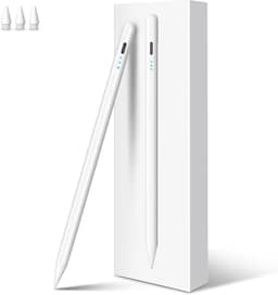 Caneta Touch Alta Precisão e Sensibilidade 2018-2025,Digiroot 4 Mins Fast Charge Pencil Para Apple iPad Air 3-5/M2/M3, iPad Pro 11"/12,9"/M4, iPad Mini 5/6, iPad 6-11 (Branco) com rejeição de palma