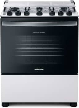 Fogão Brastemp 6 Bocas Branco Com Botões Removíveis E Exclusivo Aro Protetor - BFS6NCB BIVOLT