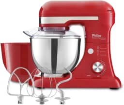 Batedeira Planetária Philco Turbo Inox Double Bowl 600W PBP600V Vermelho e Inox 127V