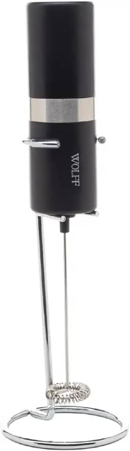 WOLFF - Mixer Elétrico para Bebidas de Aço Inox e Plástico com Suporte - motor potente - serve para bater ovos - misturador