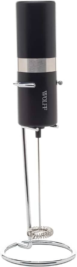 WOLFF - Mixer Elétrico para Bebidas de Aço Inox e Plástico com Suporte - motor potente - serve para bater ovos - misturador