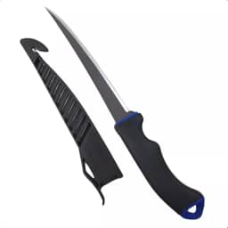 MARINE SPORTS, FACA FILETEIRA MARINE SPORTS MFK75T 7.5" (19CM) ACO INOXIDAVEL C/BAINHA E AFIADOR