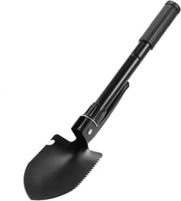 Pá Pequena Plegável Serra Multifuncional de Sobrevivência Tesoura Picareta Ferramenta Acampamento com Abertura Garrafas Aço Temperado Sólido Cabo Grip Borracha Macia e Confortável Leve Compacta Estojo