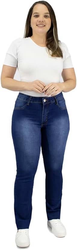 Calça Jeans Feminina Plus Size Elastano Almix