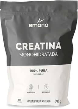 Emana Creatina Monohidratada 100% Pura Sem Sabor Micronizada - 300g