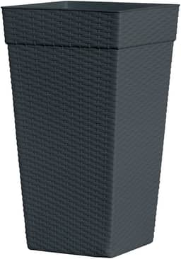 Vaso Quadrado Coluna Cores 10L Para Plantas Mudas Jardins Preto
