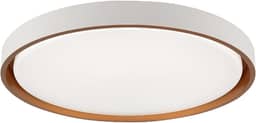 Plafon LED Montana, 41cm, Redondo Moderno, Branco e Cobre, 24W com 3 Temperaturas de Cor - Hevvy