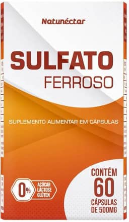 Sulfato Ferroso 500mg 60 Cápsulas - Natunéctar