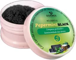 Pó Dental Carvão Ativado Pepermint Black Limpeza Profunda E Luminosidade Dos Dentes